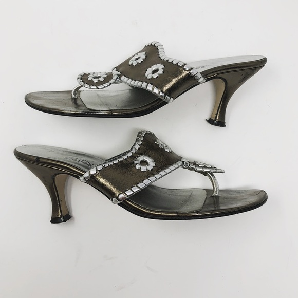 Jack Rogers Shoes - Jack Rogers metallic silver kitten heel sz 6.5
